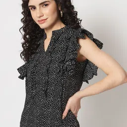 Beatnik Abstract Printed Ruffles Regular Top image 5