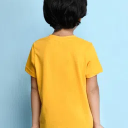 NUSYL Boys Yellow Printed T-shirt image 4