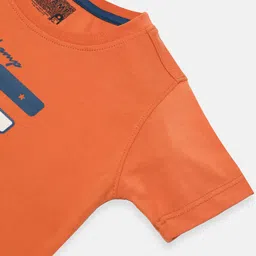 AXM CHAMP Boys Orange Typography Printed T-shirt image 4