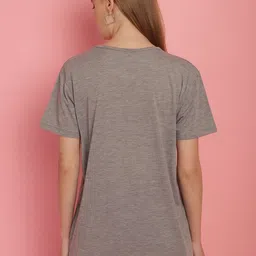 mack jonney VIMAL JONNEY Women Typography 3 Printed Applique T-shirt image 3