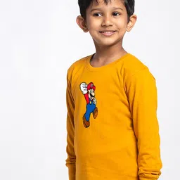 Friskers Boys Printed Long Sleeves Round Neck Regular Fit Cotton T-shirt image 3