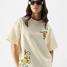 The Souled Store Graphic Printed Pure Cotton Oversized T-shirt image 3