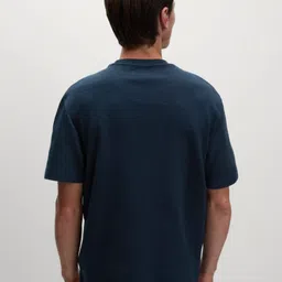 Marks & Spencer Men Solid Round Neck Cotton T-shirt image 3