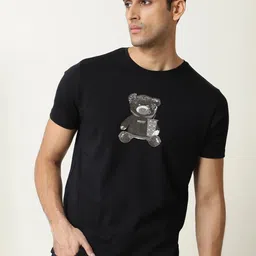 MISCHIEF MONKEY Graphic Printed Pure Cotton T-shirt image 3
