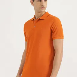 United Colors of Benetton Men Solid Polo Collar Pure Cotton T-shirt image 3