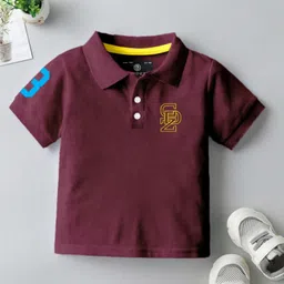 BAESD Boys 2 Printed Polo Collar Applique T-shirt image 3