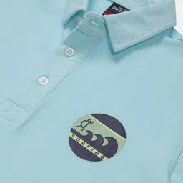Gini and Jony Boys Blue Printed Polo Collar T-shirt image 3