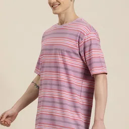 HERE&NOW Striped Drop-Shoulder Sleeves Longline T-shirt image 3