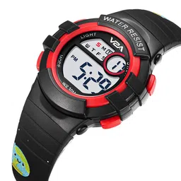 V2A Kids Printed Dial & Bracelet Style Digital Multi-Function Watch DK8206-Planets-Black image 5
