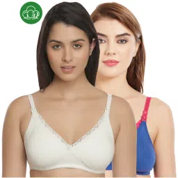 Inner Sense Organic Cotton Antimicrobial Laced Nursing Bra Pack of 2 - Multi-Color-picture-36