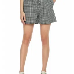 Klart Women Cotton Checked Shorts-picture-12