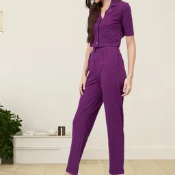 all about you Collared Neck Short Sleeves Blazer With Trousers Co-Ords image 2