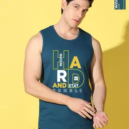 WOOSTRO Men Pack of 2 Typography Printed Sleeveless Slim Fit T-shirt-picture-16