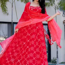 HOUSE OF JAMOTI Embroidered Sequinned Ready to Wear Lehenga & Blouse With Dupatta image 2