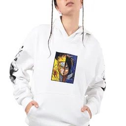 RHINO CULT Women Sasuke and Naruto Printed Hooded Cotton Pullover Sweatshirt-picture-26