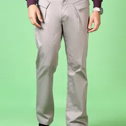 LIMEROAD Men Solid Regular Fit Chinos Trousers-picture-20