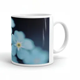 Mr UVD White & Blue Floral Printed Ceramic Glossy Mug 350 ml-picture-34