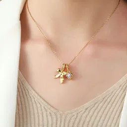 SALTY The Diamond Bow Necklace for Women & Girls-picture-24