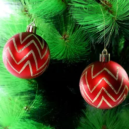 TAYHAA Set Of 12 Red & White Sparkling Joy Christmas Ornaments-picture-4
