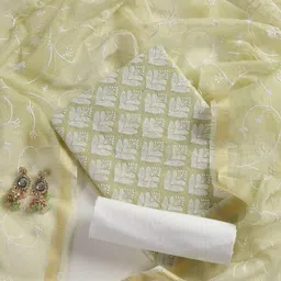 Swtantra Floral Phulkari Embroidered Unstitched Dress Material-image-17