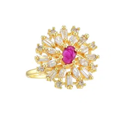 CHARMS Gold-Plated Alloy Cubic Zirconia Finger Ring-picture-35