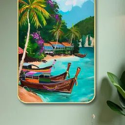 SAF Blue & Green 1 Piece Wood Floral and Botanical Wall Art-picture-13