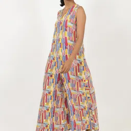 Rias Jaipur Linen Colourblocked Culotte Jumpsuit image 3