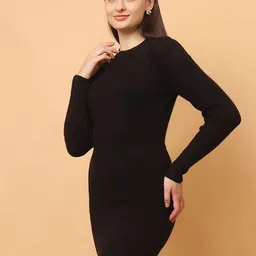 God's Club Ribbed Round Neck Bodycon Mini Dress image 4