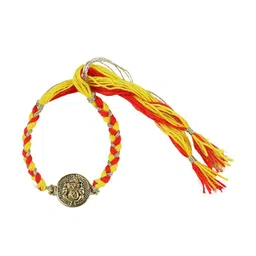 Asthetika Ganesha Charm Braided Rakhi With Roli Chawal image 4