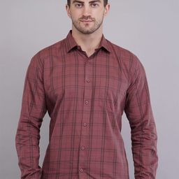 Binioz Men Classic Tartan Checks Opaque Checked Casual Shirt-picture-31