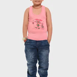 BAESD Boys Pack Of 4 Printed Cotton Innerwear Vests image 3