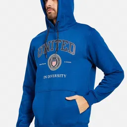 Octave Typography Printed Hooded Pullover Sweatshirt image 3