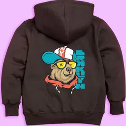 NUSYL Kids Graphic Printed Hooded Fleece Pullover image 3