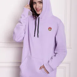 Imsa Moda Typography Printed Hooded Oversized Fleece Pullover Sweatshirt image 5