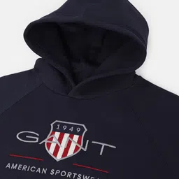 GANT Boys Graphic Embroidered Hooded Pullover Sweatshirt image 2