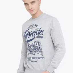 Austin wood Men Grey Printed Sweatshirt image 3