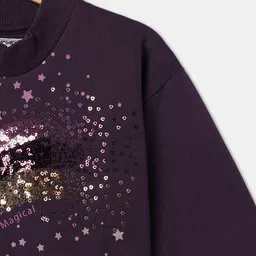 R&B Girls Star Embellished Ribbed Cotton Sweatshirt image 3