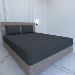 Pure Decor Black Pure Cotton 260 TC King Bedsheet Set 2.74 m x 2.74 m-image-39