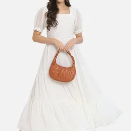 SZN Puff Sleeve Georgette Maxi Dress image 4