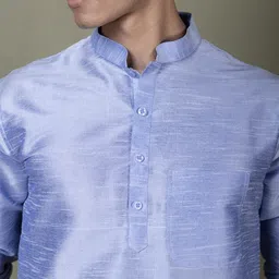 PulseIQ Men Dupion Silk Straight Kurtas image 3