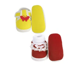 NESKA MODA 3 To 12 Months Infant Booty Combo 2 Pair Baby Skin Friendly Cotton Butterfly Booties image 5