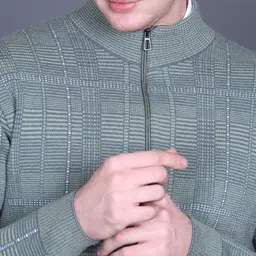 GODFREY Men Checked High Neck Pullover image 2