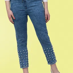 NEUNK Women Comfort Regular Fit Mid-Rise Light Fade Stretchable Jeans-image-63