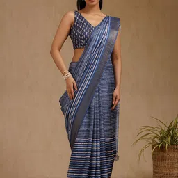 Soch Striped Art Silk Saree with Blouse Piece image 1