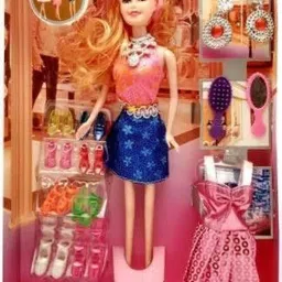 Baby Doll With Shoes & Fashion Accessories Kit Play Set (Multicolor)-image-50