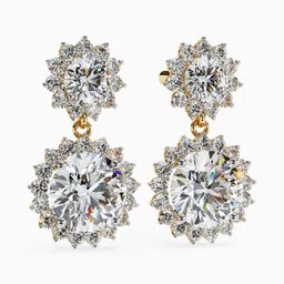 VALANOVA BIS Hallmarked 18K Yellow Gold Diamond Studded Earrings 1.43 gm image 3