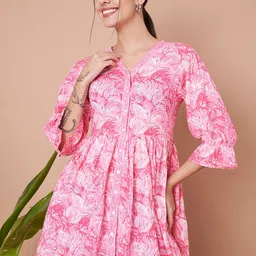 FABRIC FITOOR Floral Print Cotton Peplum Longline Top-picture-23