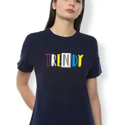 Moda Rapido Women Typography Printed Round Neck Cotton T-shirt-image-82