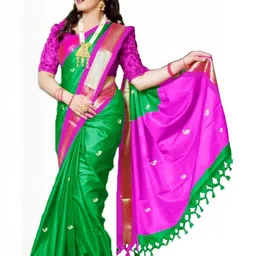 A S CREATION Silk Cotton Paithani Saree-picture-11