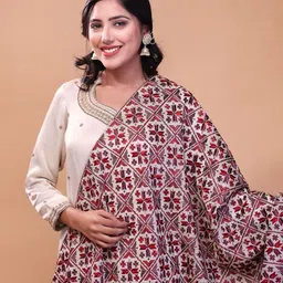 THE SHAWL STUDIO Ethnic Motifs Embroidered Viscose Rayon Dupatta image 4